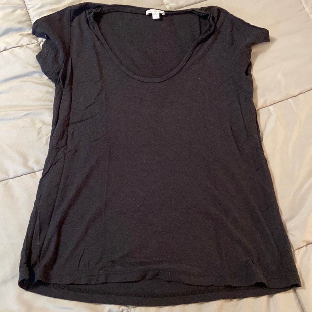 James Perse Women’s short sleeved black t-shirt size 3 (large)